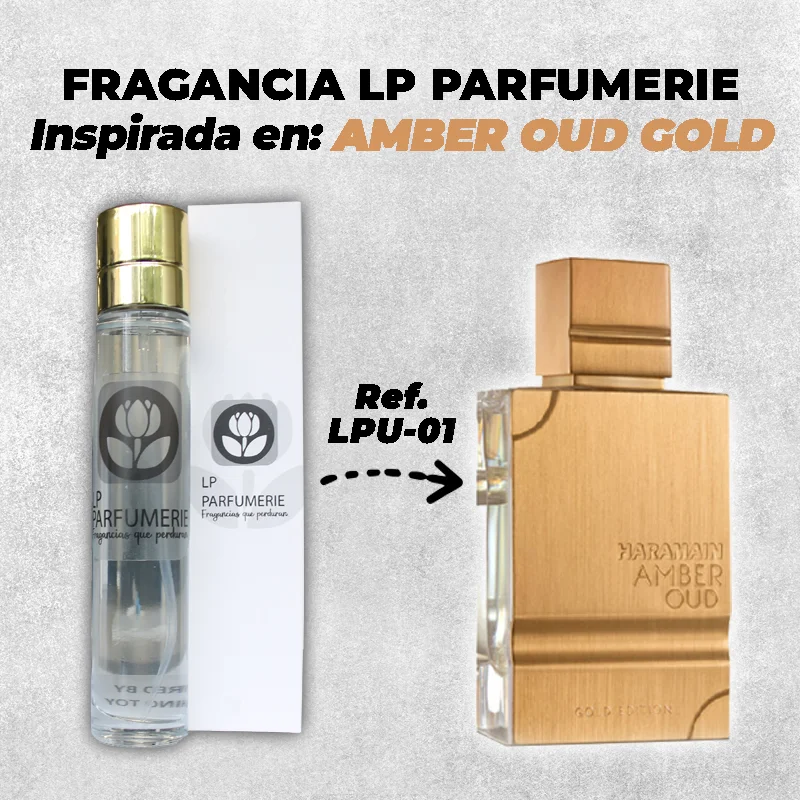 Fragancia LP PARFUMERIE Inspirada en Amber Oud Gold Haramain