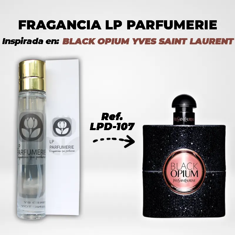 Fragancia LP PARFUMERIE Inspirada en BLACK OPIUM YVES SAINT LAURENT