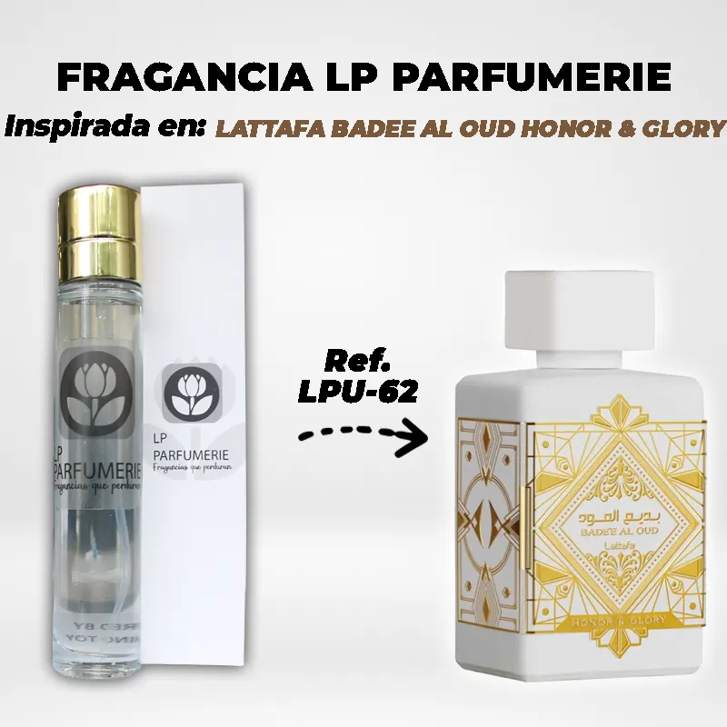 Fragancia LP PARFUMERIE Inspirada en LATTAFA BADEE AL OUD HONOR & GLORY