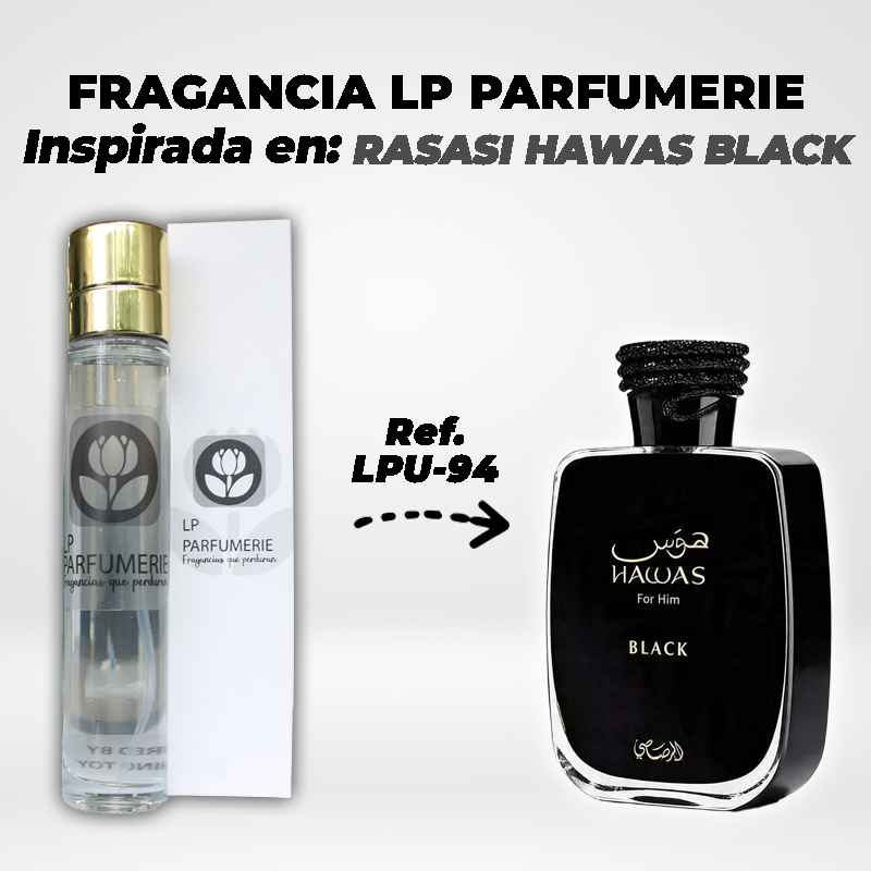 Fragancia LP PARFUMERIE Inspirada en RASASI HAWAS BLACK